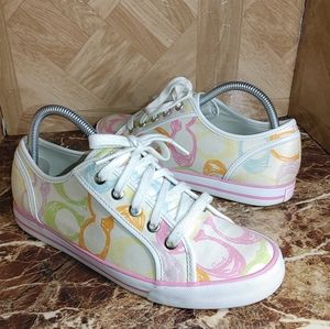Coach women's barrett signature multicolor shoes sneaker size 8.5b